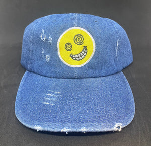 Dark Blue Denim "Yellow Emoji" Dad Hat